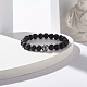 Bracelet pierre de lave naturelle & perles mala tibétaines dzi(BJEW-JB07468-02)-2