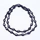 Synthetic Blue Goldstone Multi-strand Necklaces(NJEW-G921-02)-1