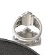 Textured Rhombus 304 Stainless Steel Finger Ring for Women(RJEW-L126-06B-P)-3