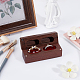 2-Slot Rectangle Black Peach Wood Couple Ring Box(OBOX-WH0017-01A)-4