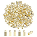 Brass Cord End, End Caps, Column, Real 14K Gold Plated, 8x3.5mm, Hole: 1.4mm, Inner Diameter: 3mm, 120pcs/set(FIND-PH0028-49C-G)
