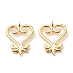 Brass Pendants, Long-Lasting Plated, Adinkra Symbols Sankofa, Real 18K Gold Plated, 19x13x1.5mm, Hole: 1.5mm(KK-Z010-02G)