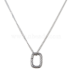 304 Stainless Steel Curb Chain Necklaces, with 316 Surgical Stainless Steel Pendant & Velvet Jewelry Bags, Heart, Stainless Steel Color, 21.65 inch(55cm)(NJEW-HS00009)