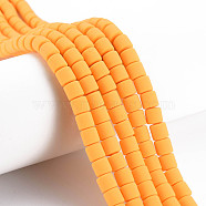 Handmade Polymer Clay Bead Strands, Column, Orange, 6.5x6mm, Hole: 1.2mm, about 61pcs/strand, 15.75 inch(40cm)(CLAY-ZX006-01-01R)