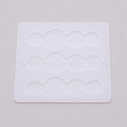 Silicone Molds, For DIY Cake Decoration, Chocolate, Candy, UV Resin & Epoxy Resin Jewelry Making, Hair Bobby Pin, Rectangle, White, 78x75x1.5mm, Inner Diameter: 19x57mm(BG-TAC0004-05)