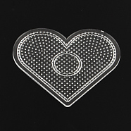 Heart Pegboards for 3x2.5mm Mini Fuse Beads, Clear, 80x90x2.5mm(X-DIY-Q009-05)