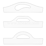 3Pcs 3 Styles Transparent Acrylic Router Templates, Clear Acrylic Handle Cutting Board, for Woodworking Angled Curvy Tracing Stencils Guide Tools, Clear, 7.5~9.45x27.7x0.4cm, Inner Diameter: 2.6~11x4.2~9.3cm, 1pc/style(DIY-DC0002-75)