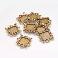 Alloy Rhinestone Pendant Cabochon Settings, Cadmium Free & Lead Free, DIY Findings for Jewelry Making, Diamond, Antique Bronze Color, 34x37x3mm, Tray Side Length: 16mm, diagonal length: 21.5mm, Hole: 2mm(PALLOY-J016-AB)