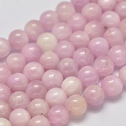 Round Grade A Natural Kunzite Beads Strands, Spodumene Beads, 7mm, Hole: 1mm; about 59pcs/strand, 15.5inches(G-M304-05-7mm)