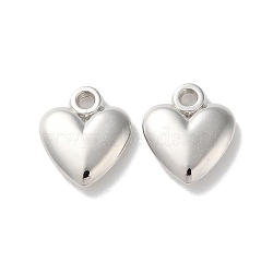 CCB Plastic Pendants, Heart Charms, Platinum, 15.5x13.5x3.5mm, Hole: 2mm(CCB-C001-03P)