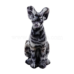 Natural Zebra Jasper  Carved Egyptian Cat Figurines Statues for Home Office Desktop Decoration, 30x80mm(PW-WG23706-02)