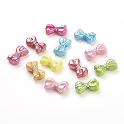 Mixed Opaque Acrylic Bowknot Beads, AB Color, 18x10x6mm, Hole: 2mm(X-SACR-R697-M53)