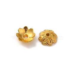 Alloy Beads Caps, Lead Free & Cadmium Free, Multi-Petal Flower, Golden, 7.5x7.5x2.7mm, Hole: 1.1mm(FIND-G074-01I)