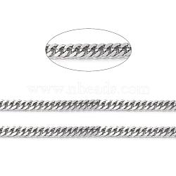 304 Stainless Steel Cuban Link Chains, Chunky Curb Chains, Diamond Cut Chains, with Spool, Unwelded, Faceted, Stainless Steel Color, 10mm, 16.4 Feet(5m)/bag(CHS-E018-13P-C)