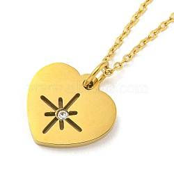 304 Stainless Steel Pendants, Pentagram and Heart and Angel, Heart, 17.80x0.49 inch(45.2x1.25cm)(NJEW-M099-01C-G)