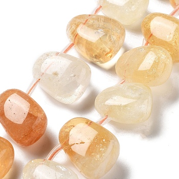 Natural Citrine Beads Strands, Teardrop, Top Drilled, 22.5~26x14.5~19x12~14.5mm, Hole: 0.9mm, about 8~9pcs/strand, 7.48''~8.66''(19~22cm)