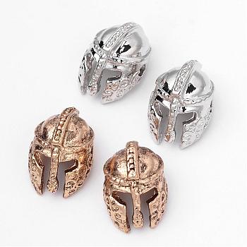 Tibetan Style Alloy Beads, Gladiator Helmet Charms, Mixed Color, 14x10x8mm, Hole: 1mm