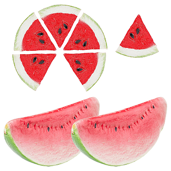GORGECRAFT Imitation Food PVC Plastic & Silicone Watermelon Display Decorations, Red, 8pcs/set