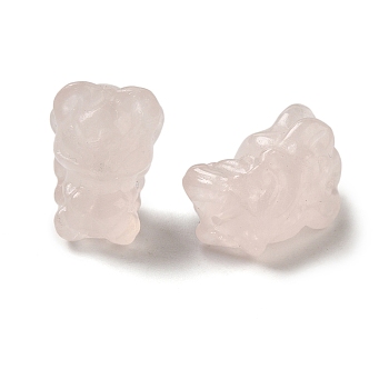 Natural Rose Quartz Beads, Fox, 18x13x13mm, Hole: 1mm