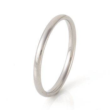 201 Stainless Steel Plain Band Rings, Stainless Steel Color, US Size 4(14.8mm), 1.5mm