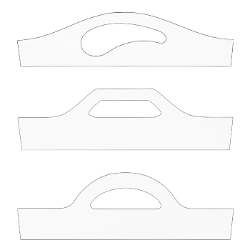 3Pcs 3 Styles Transparent Acrylic Router Templates, Clear Acrylic Handle Cutting Board, for Woodworking Angled Curvy Tracing Stencils Guide Tools, Clear, 7.5~9.45x27.7x0.4cm, Inner Diameter: 2.6~11x4.2~9.3cm, 1pc/style