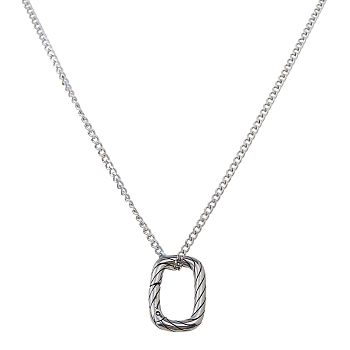 304 Stainless Steel Curb Chain Necklaces, with 316 Surgical Stainless Steel Pendant & Velvet Jewelry Bags, Heart, Stainless Steel Color, 21.65 inch(55cm)