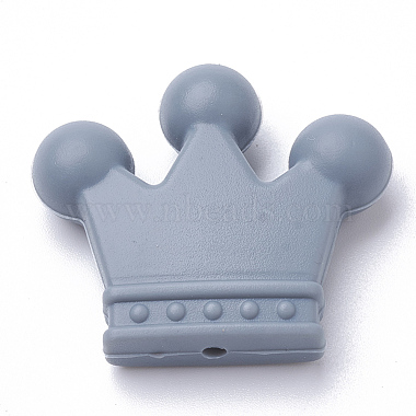 35mm SlateGray Crown Silicone Beads