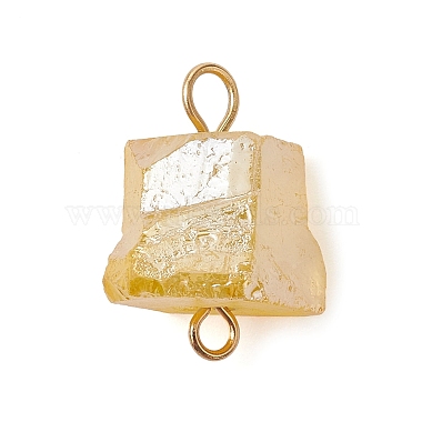 Electroplated Natural Quartz Beads Connector Charms(PALLOY-JF02457-01)-2