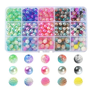 Mixed Color Round ABS Plastic Beads