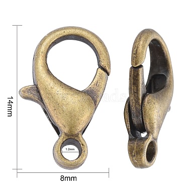 Antique Bronze Alloy Lobster Claw Clasps(X-E105-NFAB)-4