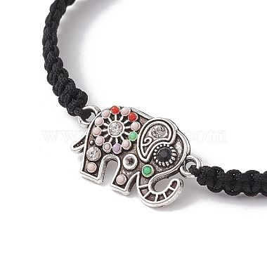 Alloy Rhinestone Elephant Link Bracelet(BJEW-JB10004)-3