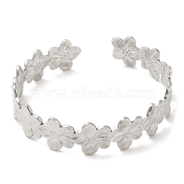 Flower 304 Stainless Steel Cuff Bangles