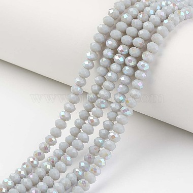 Light Grey Rondelle Glass Beads
