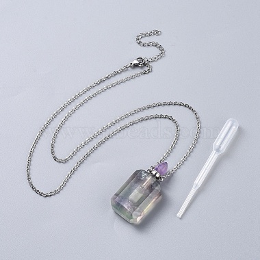 Colliers de bouteille de parfum de pierre gemme naturelle(NJEW-F251-08)-2