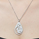 201 Stainless Steel Hollow Teardrop with Star Pendant Necklace(NJEW-OY001-73)-1