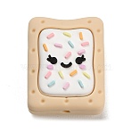 Food Grade Eco-Friendly Silicone Beads, Biscuits, White, 29x23x13mm, Hole: 2mm(SIL-I022-05A)