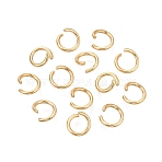 304 Stainless Steel Open Jump Rings, Round, Golden, 7x1mm, Inner Diameter: 4.5mm, 18 Gauge, About 149pcs/bag(STAS-Q113-7x1.0mm-G-01)