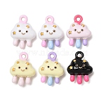 Alloy Enamel Pendants, Cloud Charms, Mixed Color, 16x12x6.5mm, Hole: 1.5mm(AL-CBA90C6-07)