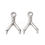 304 Stainless Steel Pendant Bail, Y-Shaped, Stainless Steel Color, 13.5x9x2mm, Hole: 1.6mm(STAS-G385-02P)