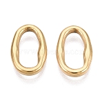 304 Stainless Steel Linking Rings, Textured Oval, Ion Plating(IP), Long-Lasting Plated, Real 18K Gold Plated, 14x9x2.5mm, Inner Diameter: 4.5x10.5mm(STAS-Q113-08G-01)