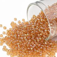 TOHO Round Seed Beads, Japanese Seed Beads, (162B) Transparent AB Medium Topaz, 11/0, 2.2mm, Hole: 0.8mm, about 1110pcs/10g(X-SEED-TR11-0162B)