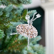 Acrylic with Sequin Pendant Decoration, Christmas Tree Hanging Decorations, for Party Gift Home Decoration, Human, 140x95mm(XMAS-PW0001-067C)