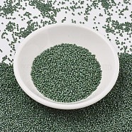 MIYUKI Delica Beads, Cylinder, Japanese Seed Beads, 11/0, (DB2312) Matte Opaque Glazed Basil Green AB, 1.3x1.6mm, Hole: 0.8mm, about 10000pcs/bag, 50g/bag(SEED-X0054-DB2312)