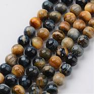 Natural Tiger Eye Beads Strands, Round, 10mm, Hole: 1mm, about 38pcs/strand, 15.5 inch(G-G898-10mm)