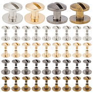 PandaHall Elite 40Sets 4 Colors Alloy Screw Clasps, Mixed Color, 11.5x10mm, 10sets/color(BUTT-PH0001-30B)