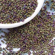 MIYUKI Round Rocailles Beads, Japanese Seed Beads, (RR188) Metallic Purple Gold Iris, 11/0, 2x1.3mm, Hole: 0.8mm, about 5500pcs/50g(SEED-X0054-RR0188)