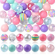 DIY Candy Color Bracelet Necklace Making Kit, Including Acrylic Round & Metal Spacer Beads, End Chain, Clasp, Wire, Light Cyan, Beads: 17.5~20x18~20mm, Hole: 2~3.5mm, 50Pcs/set(MACR-CJC0001-12P-03)