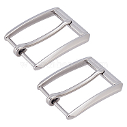 Stainless Steel Roller Buckles, 1 Piece Pin Buckle for Men DIY Belt Accessories, Rectangle, Stainless Steel Color, 64x51x10mm(FIND-WH0110-169)
