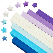 WADORN 2 Bags 2 Styles Luminous Lucky Star Origami Paper, Folding Paper, Mixed Color, 237x9.5x50.5mm, 540pcs/bag, 1 bag/style(DIY-WR0004-14B)