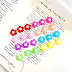 Imitation Jelly Style Acrylic Beads, Bead in Bead, Flower, Mixed Color, 16x16x9mm, Hole: 3mm, about 470pcs/500g(OACR-L016-14B)